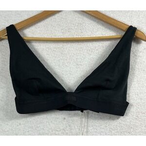 NWT SKIMS Cotton Rib Triangle Plunge Bralette Sz XL ONYX NWT ✨READ✨ (B463)